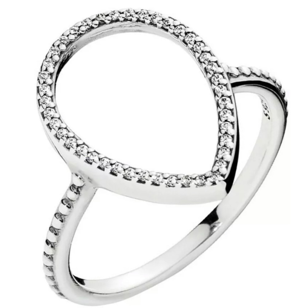 Authentic Pandora silver ring teardrop silhouette - Picture 5 of 5